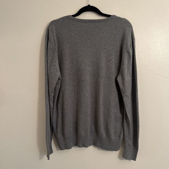 American Eagle Outfitters Early 2000s Cotton V Neck Knit Ribbed Cuff Sweater- L - Picture 7 of 8